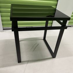 Black Glass End Table Set