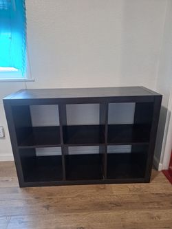 Espresso wood storage 6 cube shelf