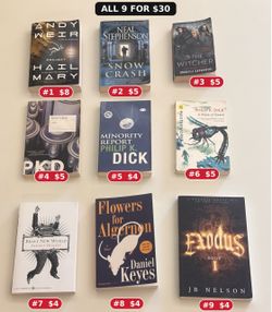 Sci-Fi & Fantasy Books – $4–8 each or all 9 for $30