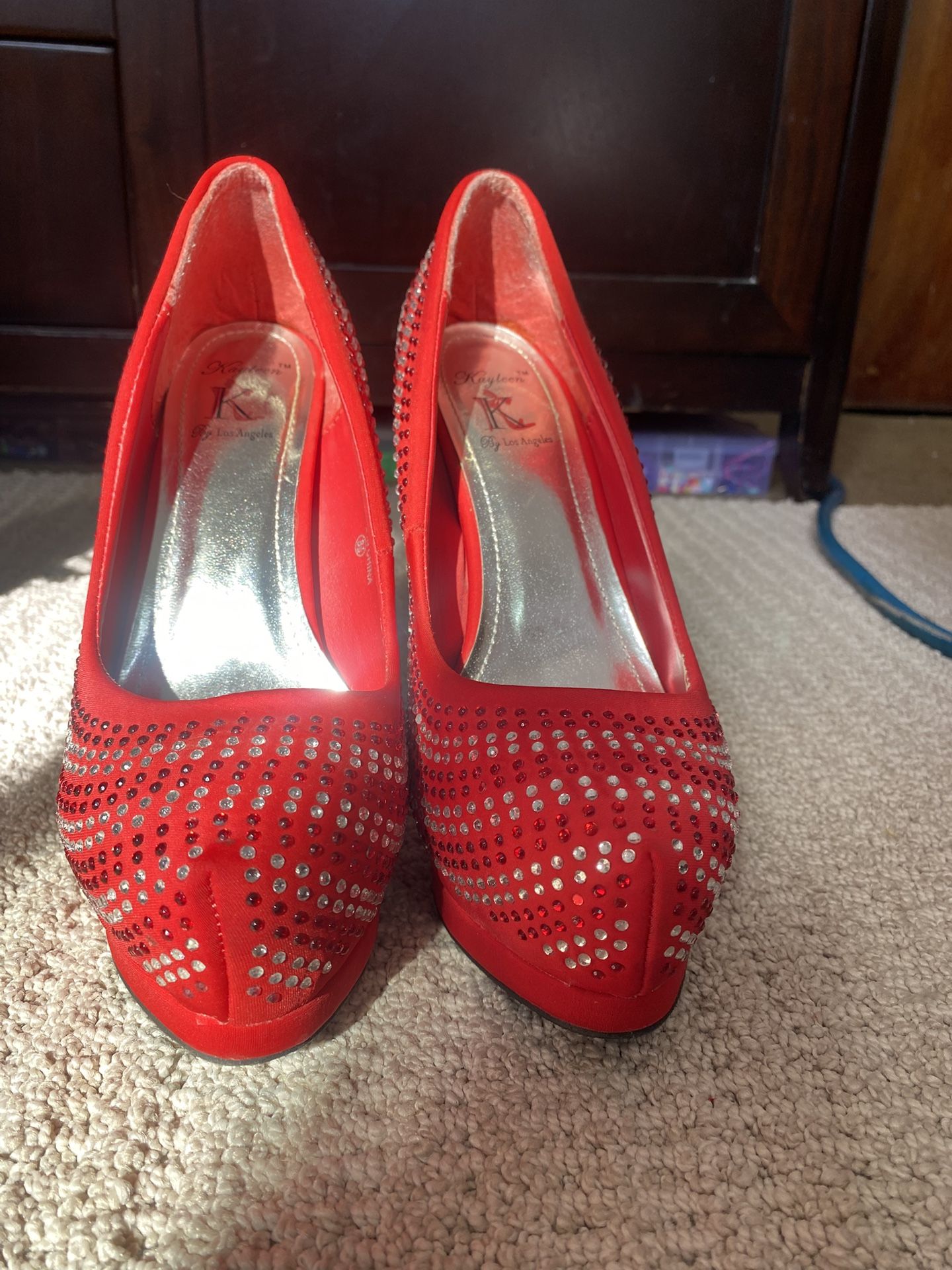 Red Beaded high heels