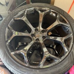 All Black 22s Rims With Tires Full Set 