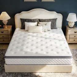 New King Medium Hybrid Bamboo Charcoal Memory Foam 10 in. Pocket Spring Pillow Top Support and Breathable Mattress New in box SCMH30-10-K Transform y