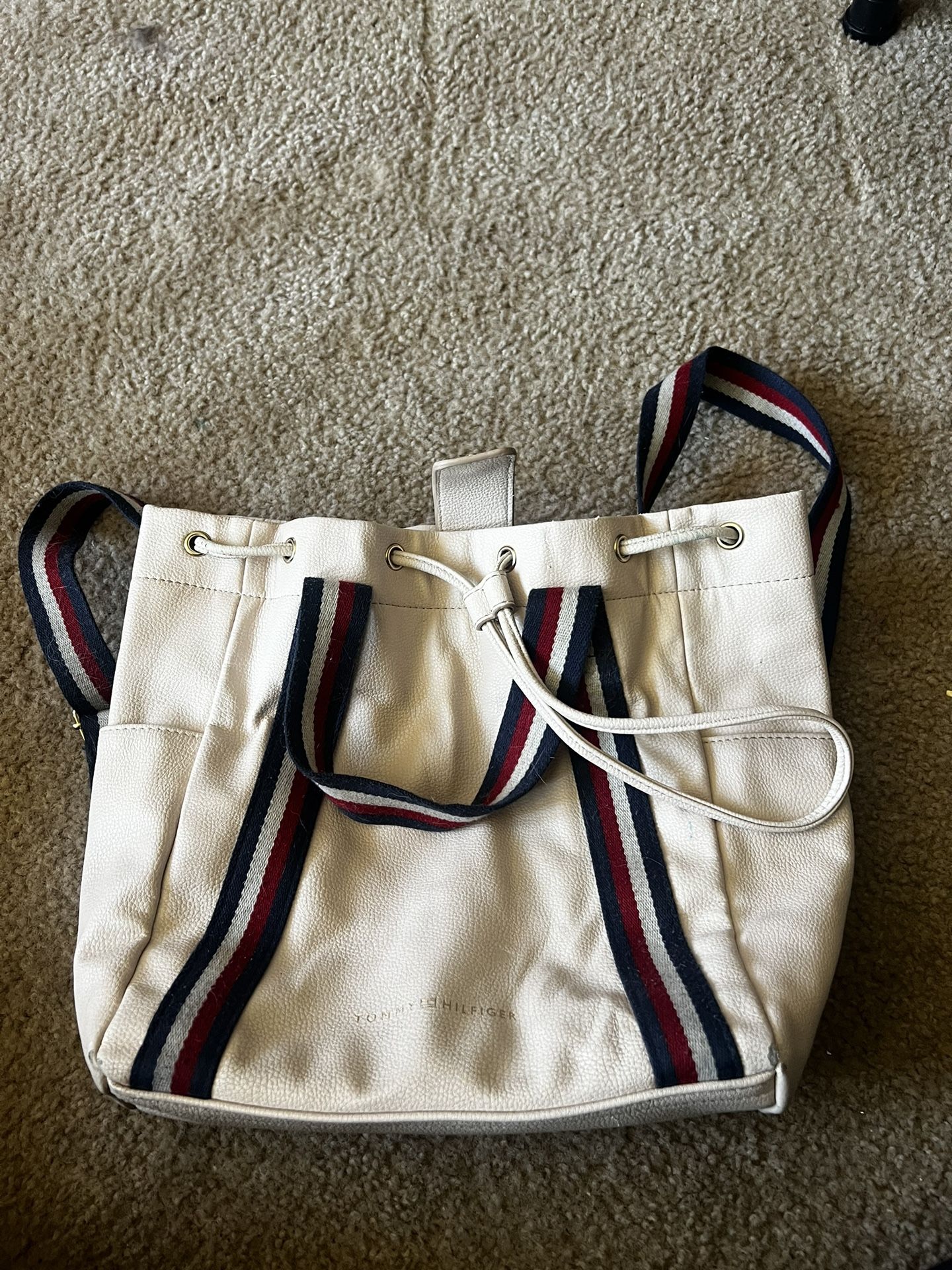Tommy Hilfiger Cream Purse/backpack 