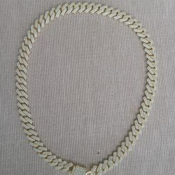 14KT Gold Plated Brass Iced Out Cuban Link 24" 