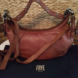 Frye Studded Handle Crossbody Hobo Bag