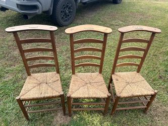 Vintage Ladder Back Prayer Chairs 