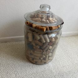 Glass Jar with Wine Corks
