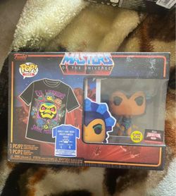 He Man and Masters of the Universe Funko Pop / T Shirt bundle NEW!!