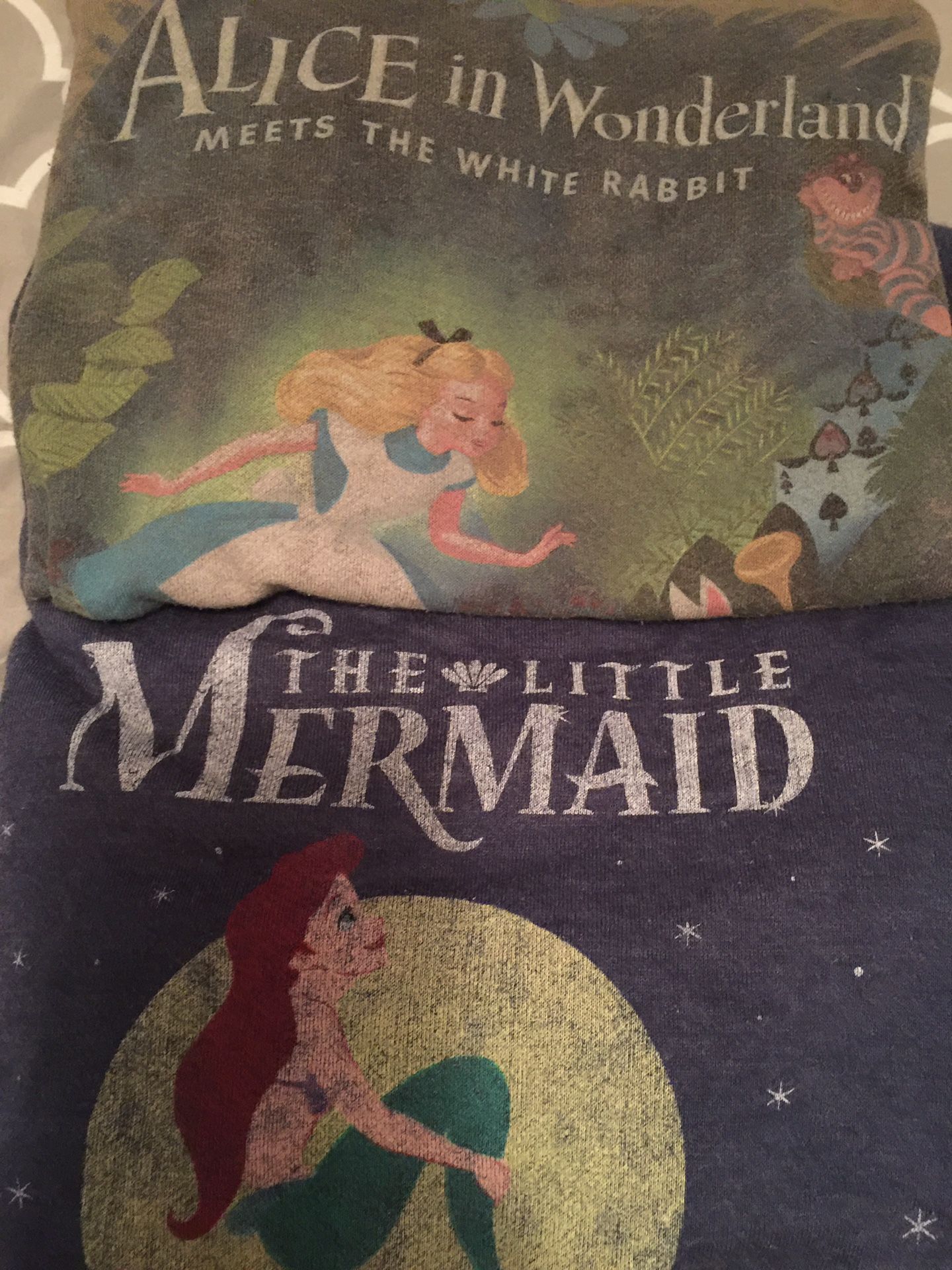 Disney Little mermaid and Alice in wonderland sweatshirts
