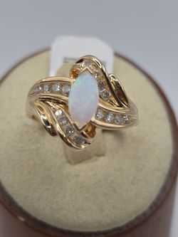 OPAL AND DIAMOND RING