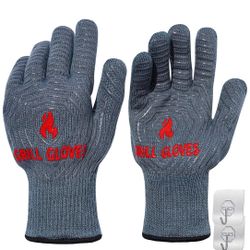 New never used BBQ Gloves, Oven Gloves 1472℉ Extreme Heat Resistant, Grilling Gloves Silicone Non-Slip Oven Mitts, Kitchen Gloves for BBQ, Grilling, C