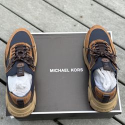 Michael Kors Men's Brown and Blue Sneakers shoes
