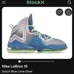 Nike LeBron 19 Sneakers in Dutch Blue/Pomegranate/Lime Glow GS
SIZE 4.5Y
USED