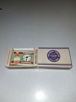 RARE THE LIBERTY SIGN CO. 1912 TO 1956 GENUINE MATCH BOX CLOCKS TWINKLE BEVERAGES NEW IN BOX