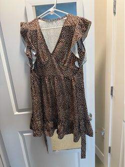 Women small brown dotted dry fit dress-never used