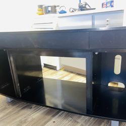 TV STAND/MEDIA MANTLE WITH ATTACHED SOUNDBAR 