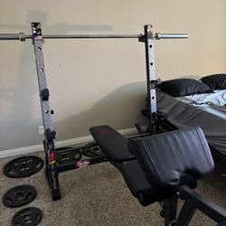 Complete Gym Set – Marcy Bench + CAP Plates + Bars – $650 OBO