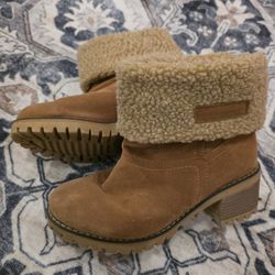 Winter Booties Brown And Grey/Blue