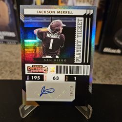 2022 Panini Contenders Jackson Merrill Autograph Gold Playoff Ticket /18 Padres