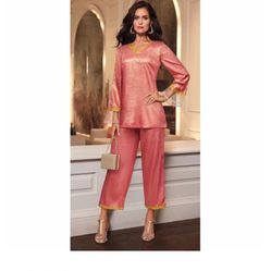 Midnight Velvet Sequin Trim Pant Set