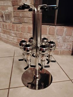 HIBEKOL 6-Bottle Revolving Liquor Dispenser