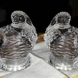 New With Tag Crystal 🦃 Turkey 🦃Salt And Pepper Shakers Shannon Crystal