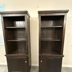 2 Bookcases + Console Set – Dark Wood – As Is