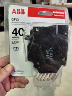 Abb dual pole 40 amp gfci circuit breaker, few available