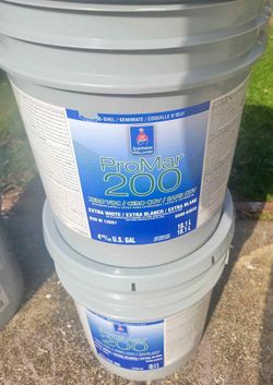 3 Buckets Opened, But Full 15 Gallons Interior Paint, Alabaster Egshell 