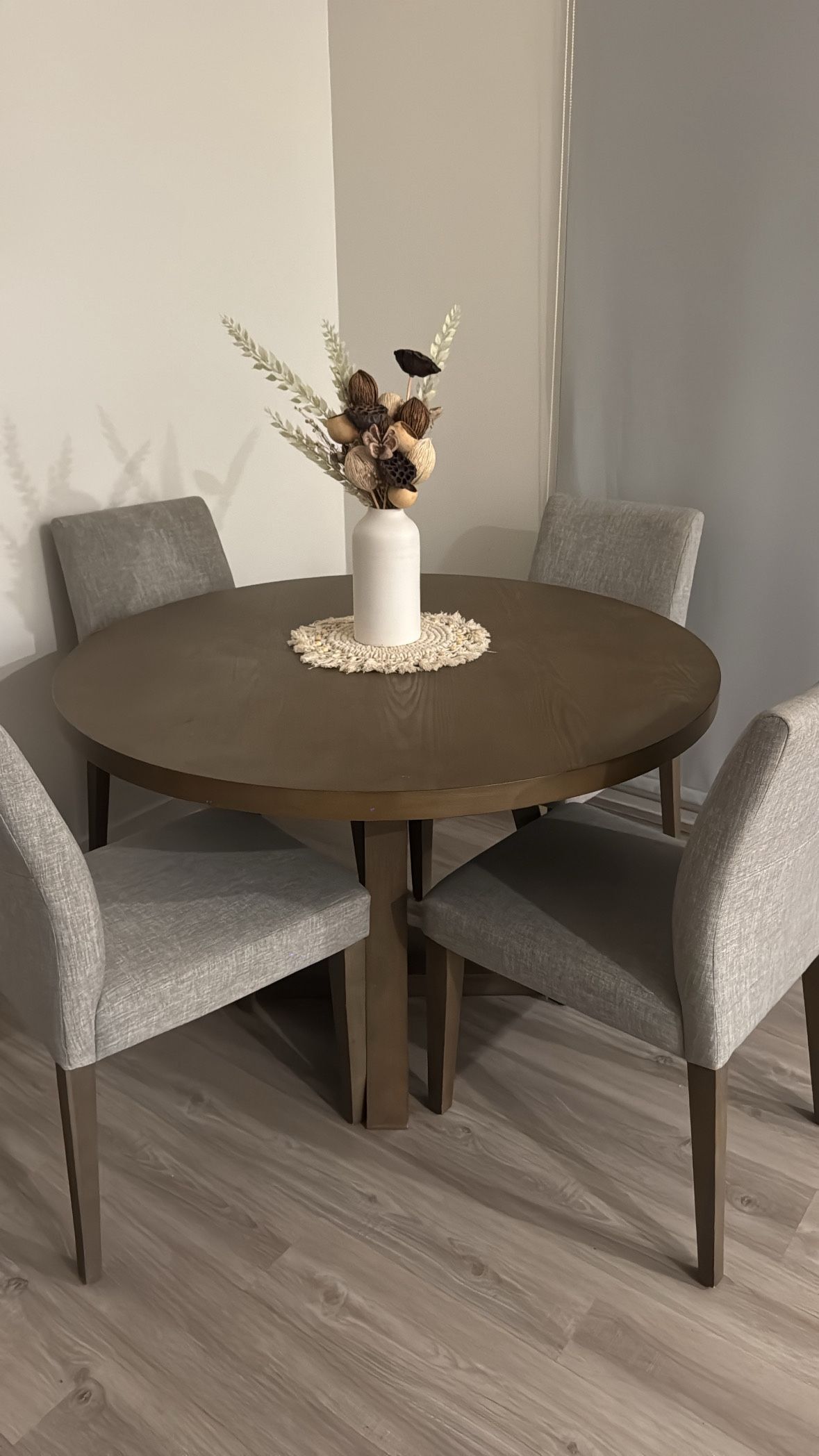 Wooden Table With The Chairs