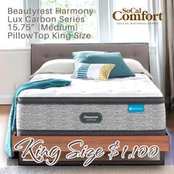 BeautyRest Harmony Lux Carbon Series Pillow To King Size 