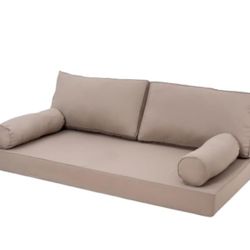 Outdoor Daybed Cushion Cover Twin,Daybed Mattress Bolster Pillow Fitted Sheet Cover,Twin Size Outdoor Daybed Cushion Cover（Cover ONLY 6" D x 75" W x 3