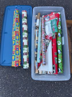 Sterilite Wrapping Paper Storage Box with Gift Wrap