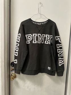 Victoria's Secret PINK dark green or black crewneck sweatshirt  size S