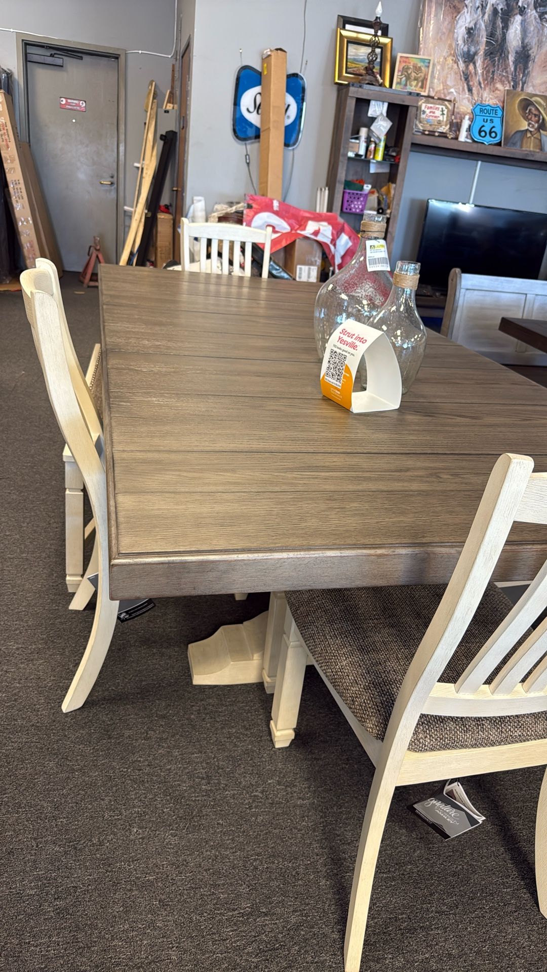 New White Extension Dining Table -108β Inch