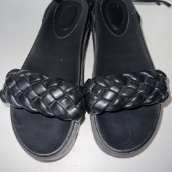 Black Ankle Wrapped Wedges