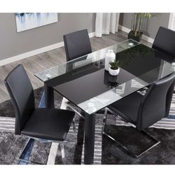 Modern Glass Dining Table Set