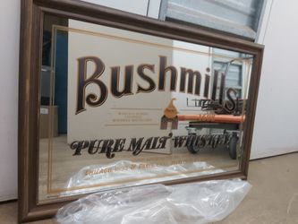 Bushmill's Whiskey Glass Mirror Bar Sign 