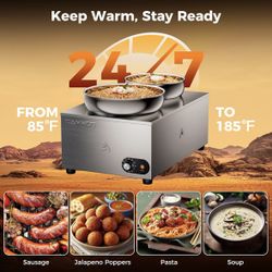 CAMMOO 2-in-1 Portable Steam Table 20qt