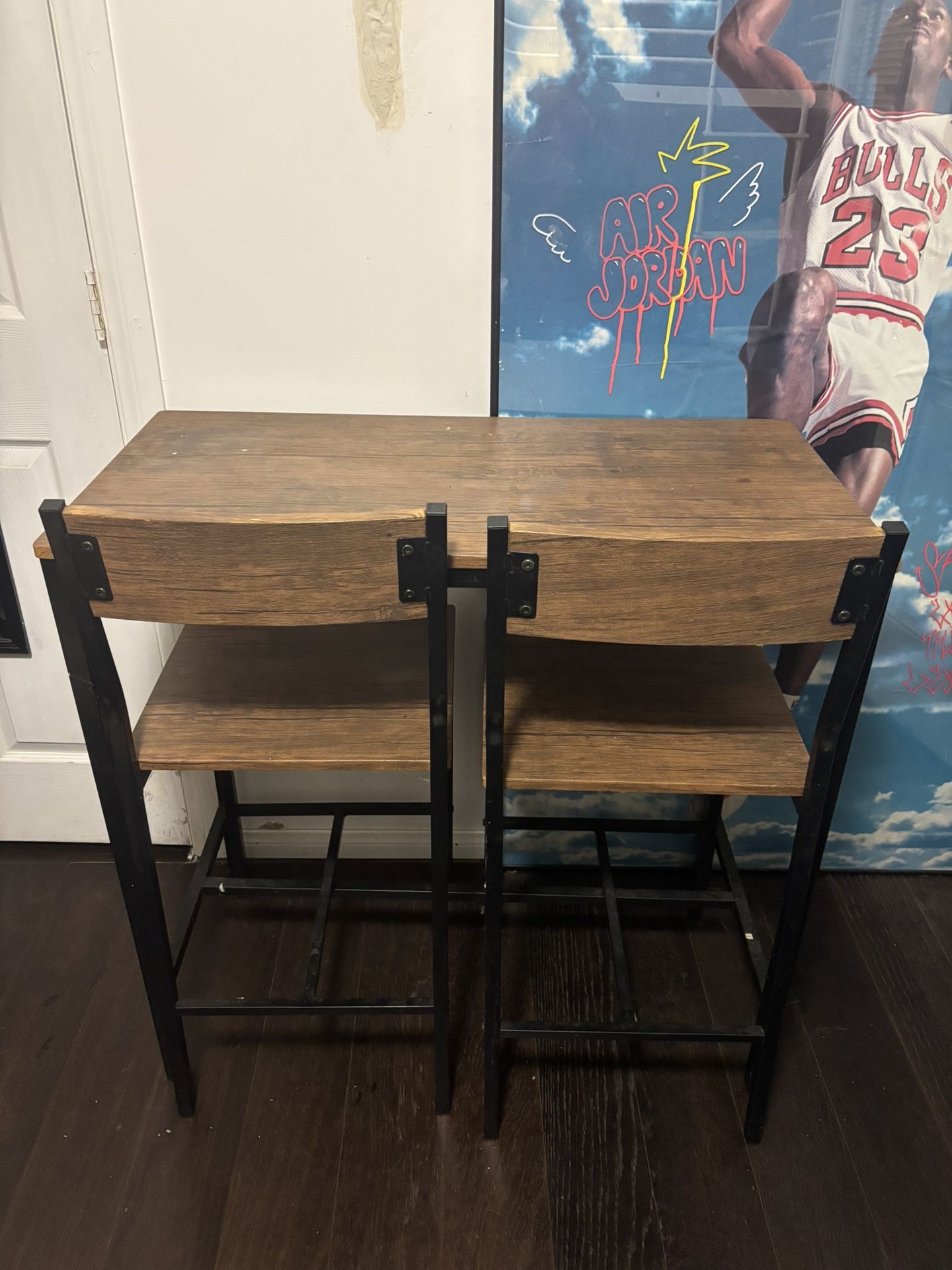 bar height table and chair