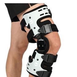 Orthomen Adjustable Knee Brace Orthopedic Support Stabilization Blk White Unisex