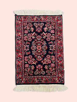 Handmade Hand-Knotted Rug 2x11 | Black & Red