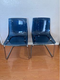 IKEA TOBIAS Chair, blue/chrome plated