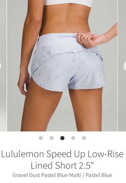Lululemon Run Speed Lined Shorts 2.5" Size 4 *RARE Gravel Dust Pastel Blue *LIKE NEW!