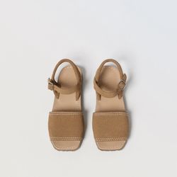 Zara Girls Leather Sandals Size 30/12.5 ( New With Tags)