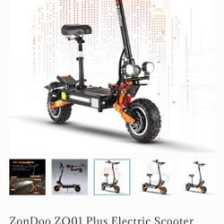 ZonDoo ZO01 Plus Electric Scooter Adults 56MPH 6000w Dual Motors
