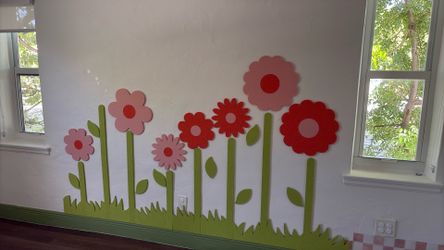 Felt wall flowers - sound proofing
