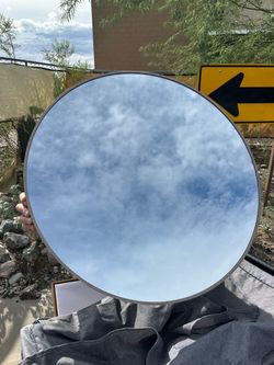 Large Round Wall Mirror with Thin Frame