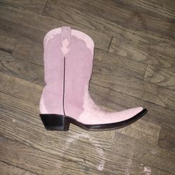 Pink Snake Skin Suede Jar Boots 