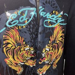 ED HARDY- Crawling Tiger Hoodie SIZE Medium 